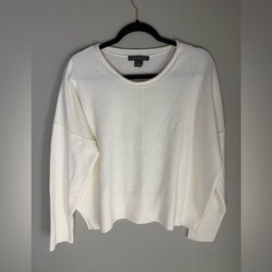 French Connection oversize cream crew neck sweater top size Medium